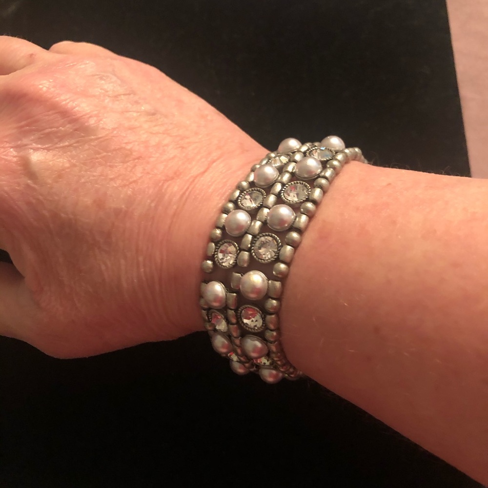 Silver and rhinesone bracelet
